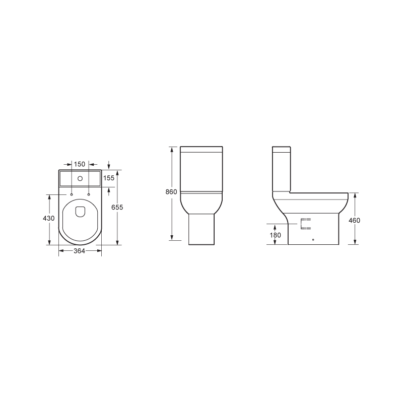 Производитель Ванная комната Керамическая сантехника Двухкомпонентный моноблочный туалет Туалет - SD601H